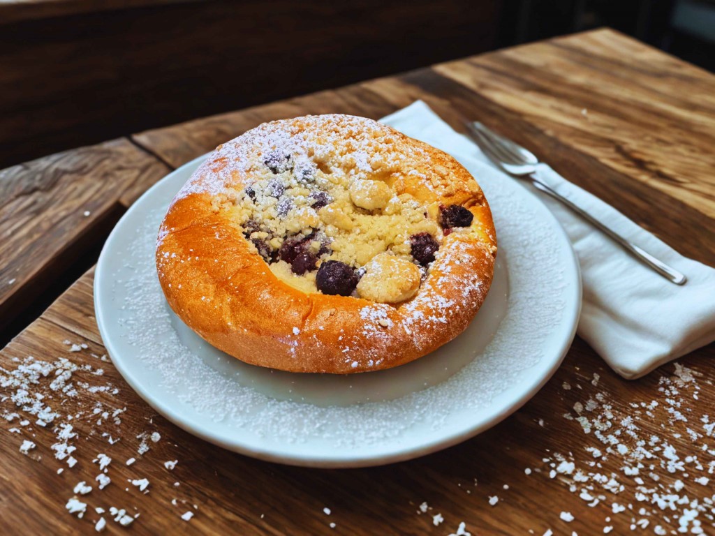 Drożdżówka z nadzieniem jagodowym